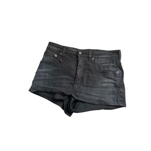 R13 Black Distressed Denim Skort Shorts Women Size 25 Made in Italy